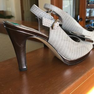 Nine West silver heels